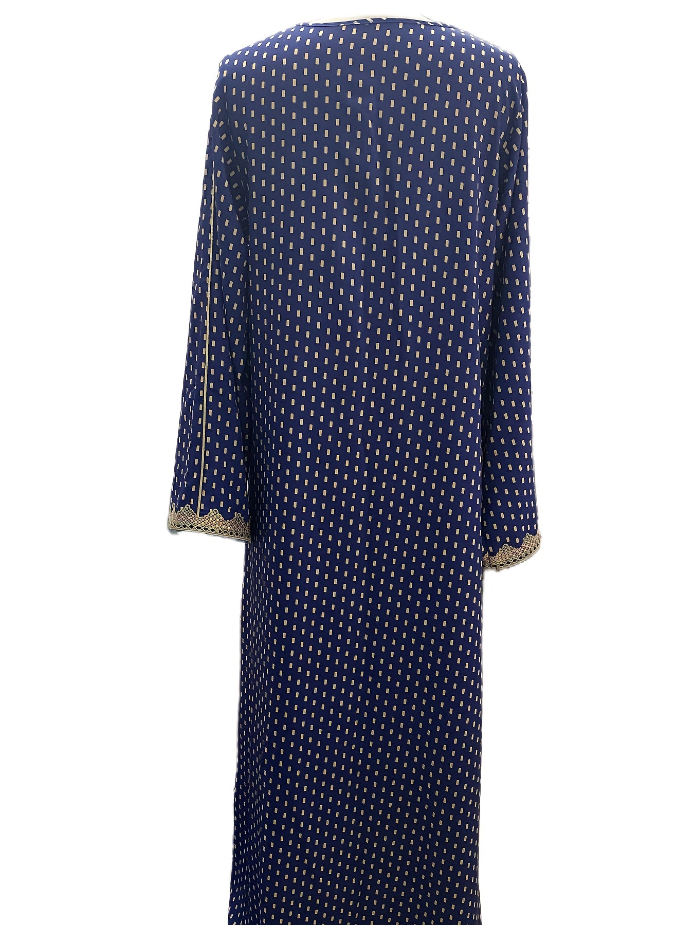 Spring/Summer Women's Long V-Neck Spliced Webbing Elegant Print Dress