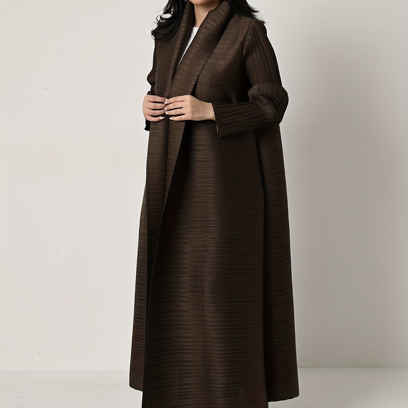 Middle Eastern Women's Clothing: Three-Yard Pleat Muslim Robe, Solid Color Cardigan Outerwear Cape