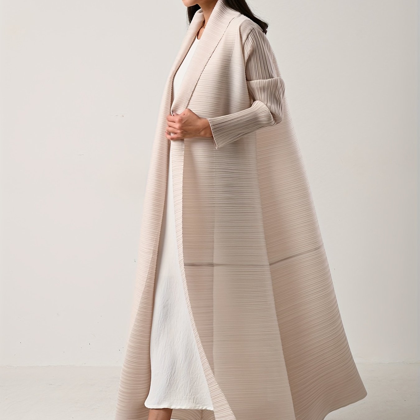 Middle Eastern Women's Clothing: Three-Yard Pleat Muslim Robe, Solid Color Cardigan Outerwear Cape