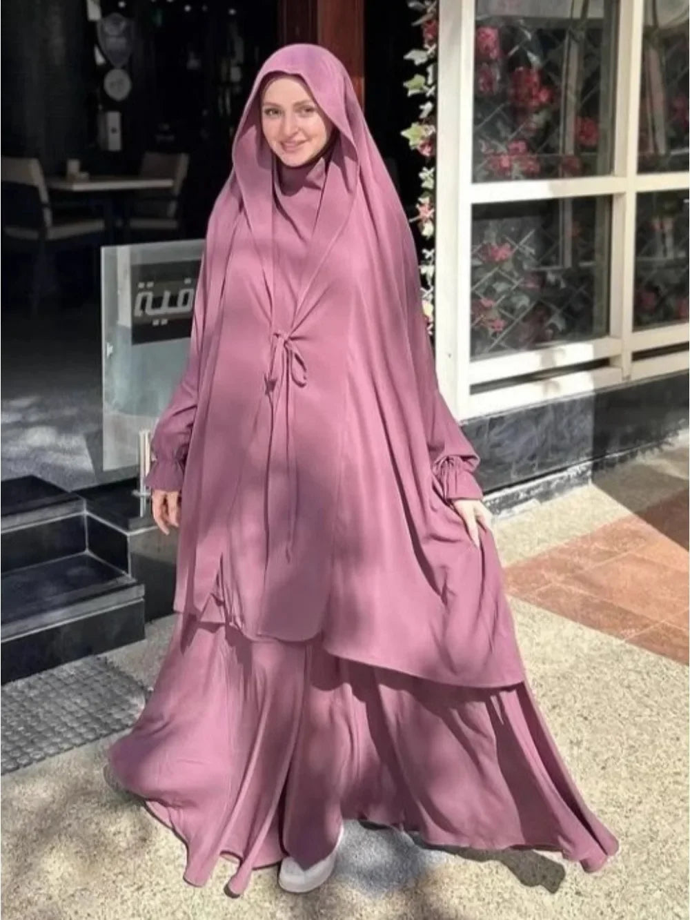 طقم خمار وتنورة نسائي للصلاة – عباية إسلامية محتشمة بغطاء كامل