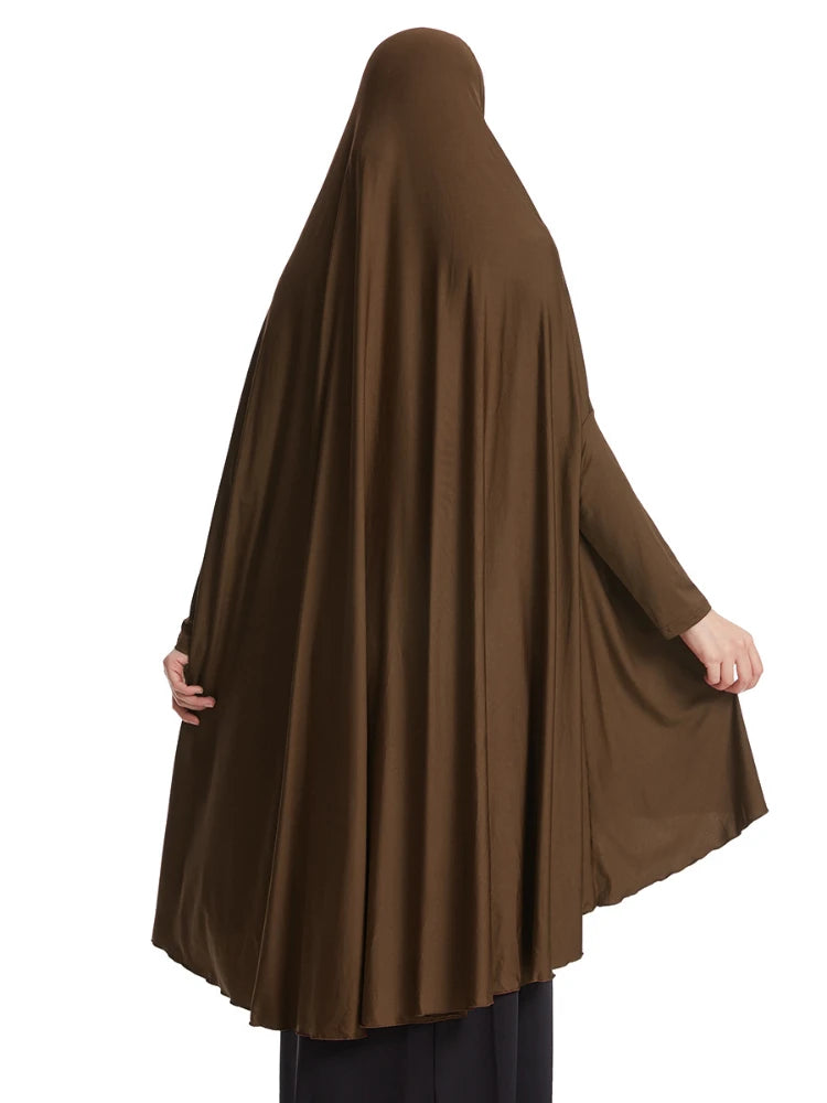 جلباب صلاة نسائي طويل بغطاء كامل – خمار للصلاة بتصميم محتشم ومريح