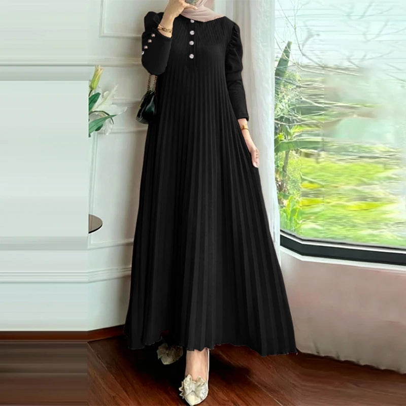 فستان عباية نسائي طويل أنيق – جلابية فاخرة للمناسبات ورمضان والعيد بتصميم عربي راقٍ