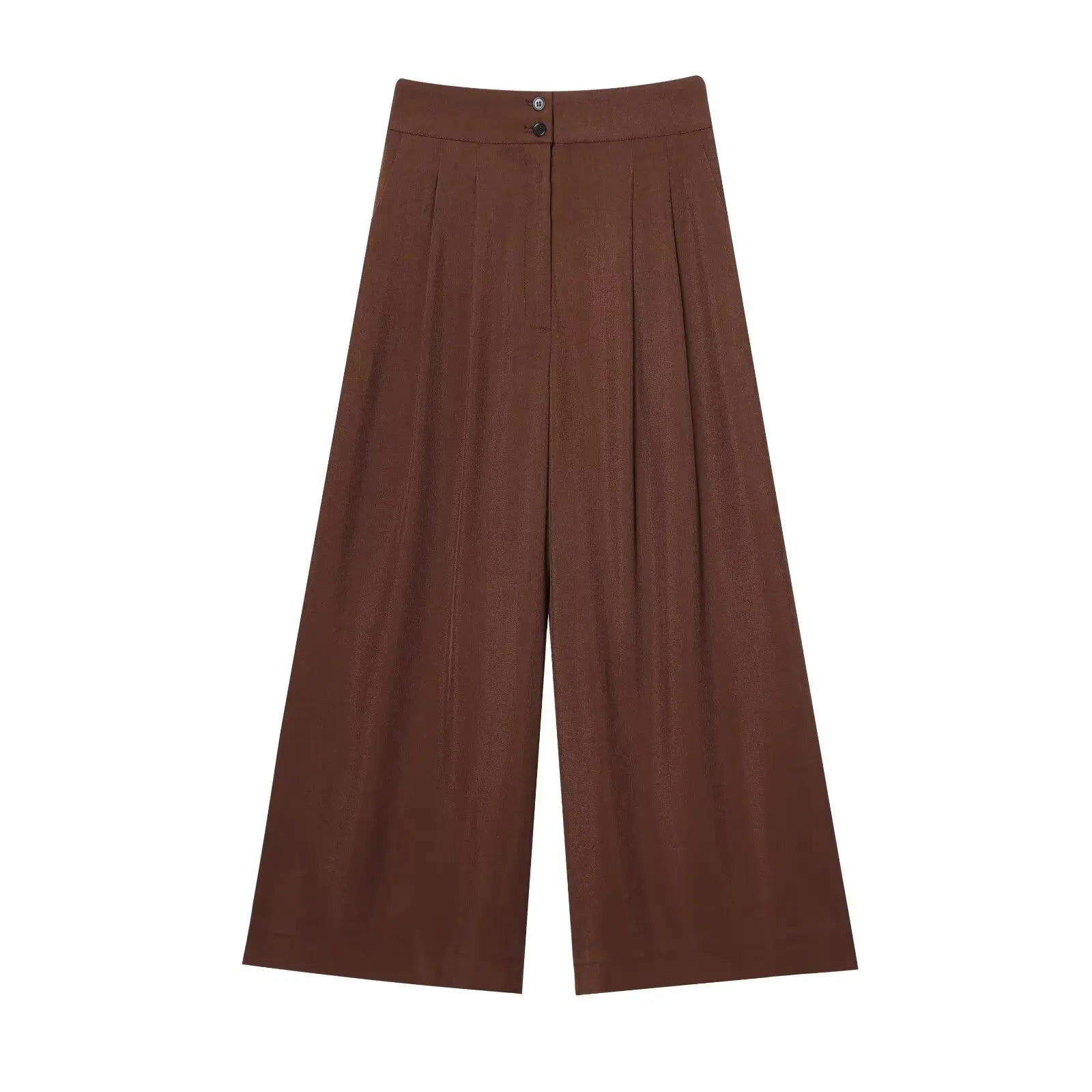 طقم نسائي أنيق قطعتين – بلوزة بدون أكمام بياقة V مع حزام وبنطال واسع