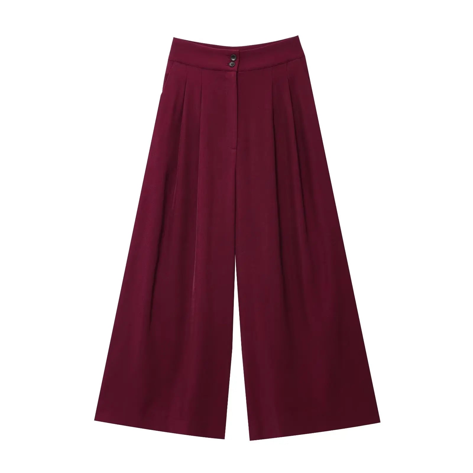 طقم نسائي أنيق قطعتين – بلوزة بدون أكمام بياقة V مع حزام وبنطال واسع