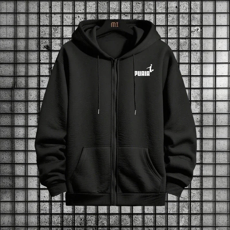 طقم رياضي نسائي عصري قطعتين – هودي بسحاب مع بنطال بطبعات أنيقة