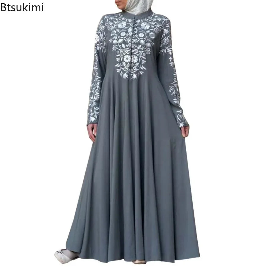 عباية كيمونو مطرزة فاخرة – عباية نسائية مفتوحة من الساتان بتصميم أنيق للمناسبات