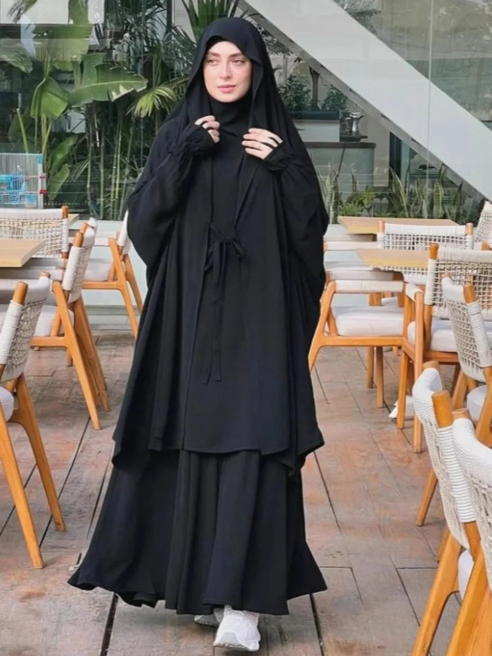 طقم خمار وتنورة نسائي للصلاة – عباية إسلامية محتشمة بغطاء كامل