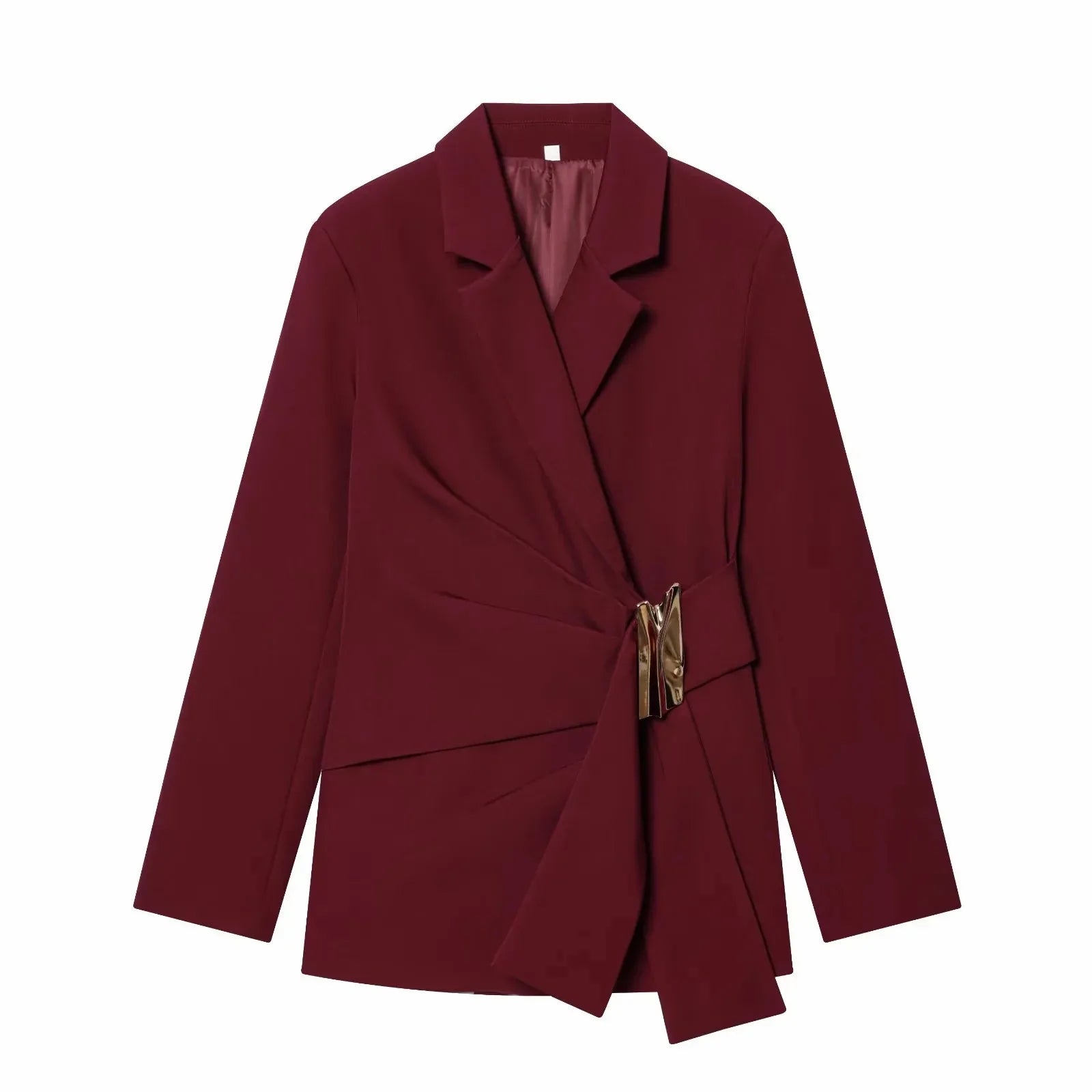 طقم نسائي أنيق قطعتين – بليزر بأكمام طويلة مع بنطال مستقيم عصري