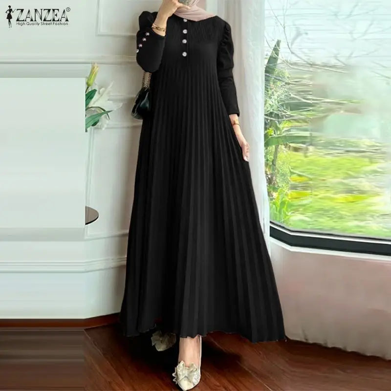 فستان عباية نسائي طويل أنيق – جلابية فاخرة للمناسبات ورمضان والعيد بتصميم عربي راقٍ