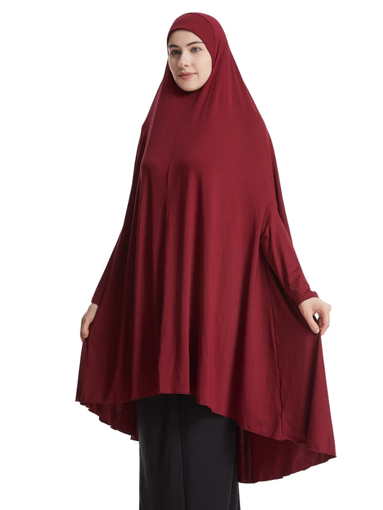 جلباب صلاة نسائي طويل بغطاء كامل – خمار للصلاة بتصميم محتشم ومريح