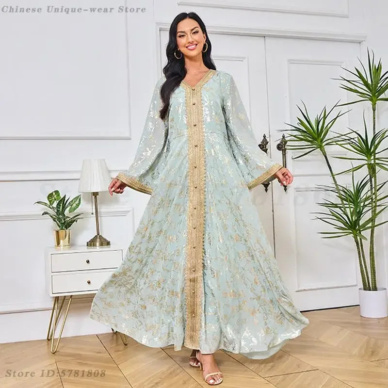 عباية نسائية فاخرة للمناسبات – فستان عربي طويل أنيق