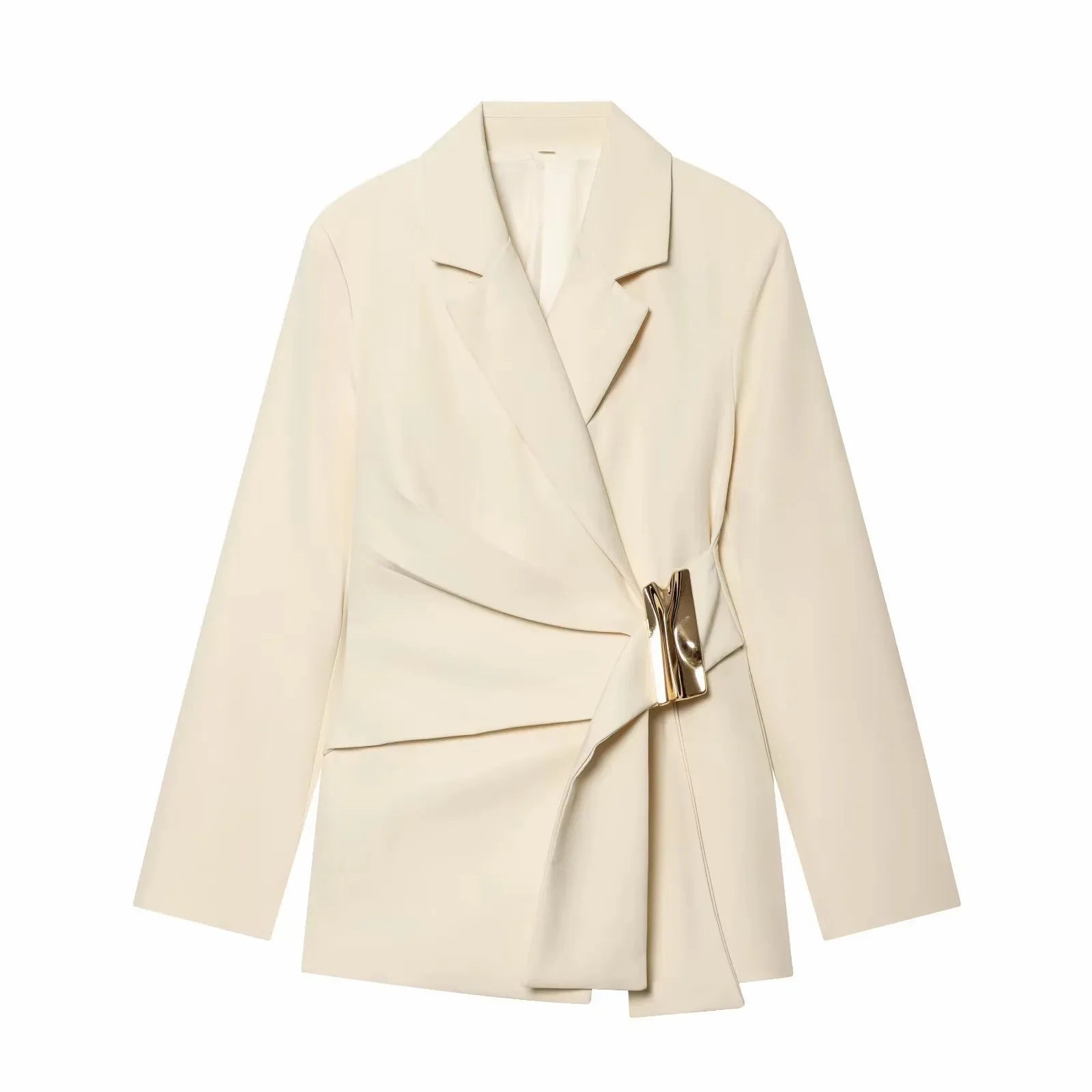 طقم نسائي أنيق قطعتين – بليزر بأكمام طويلة مع بنطال مستقيم عصري