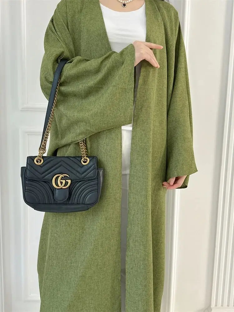 عباية كيمونو نسائية بأكمام جناح الخفاش – عباية طويلة مفتوحة بتصميم أنيق ومحتشم