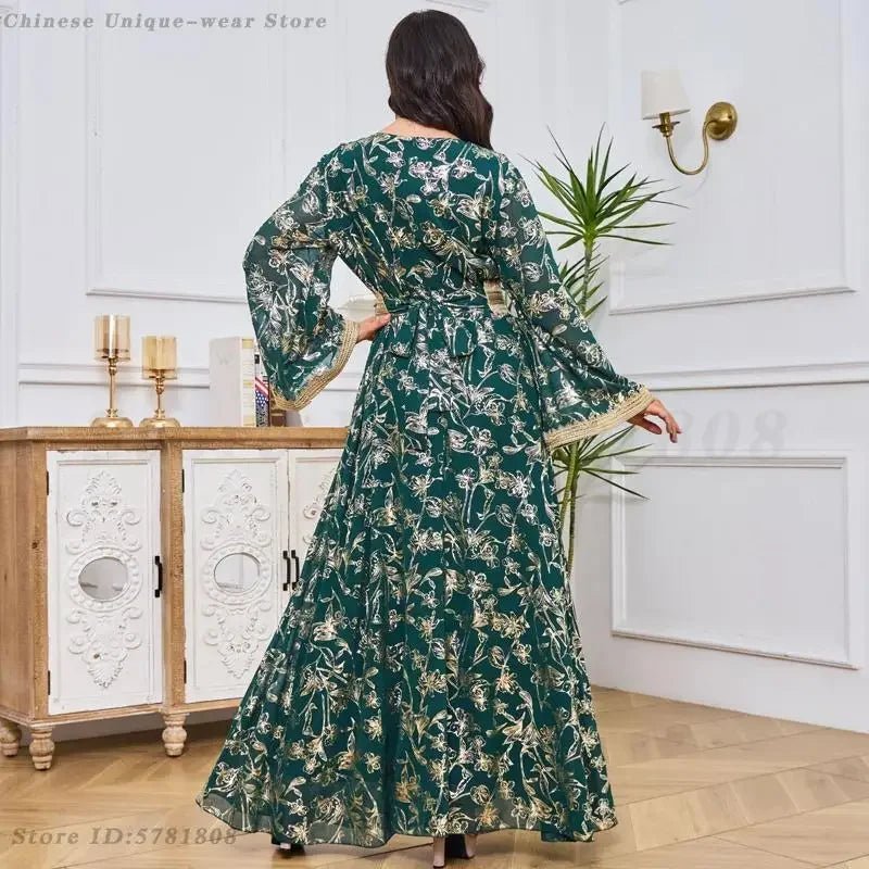 عباية نسائية فاخرة للمناسبات – فستان عربي طويل أنيق