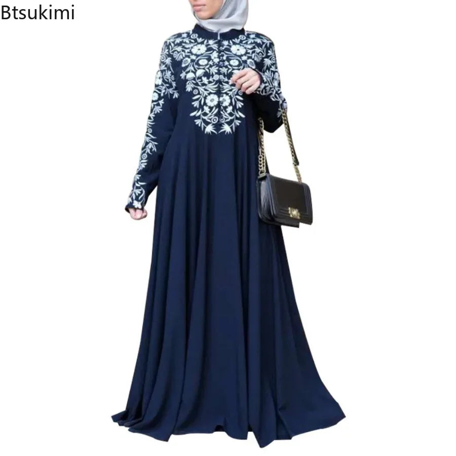 عباية كيمونو مطرزة فاخرة – عباية نسائية مفتوحة من الساتان بتصميم أنيق للمناسبات