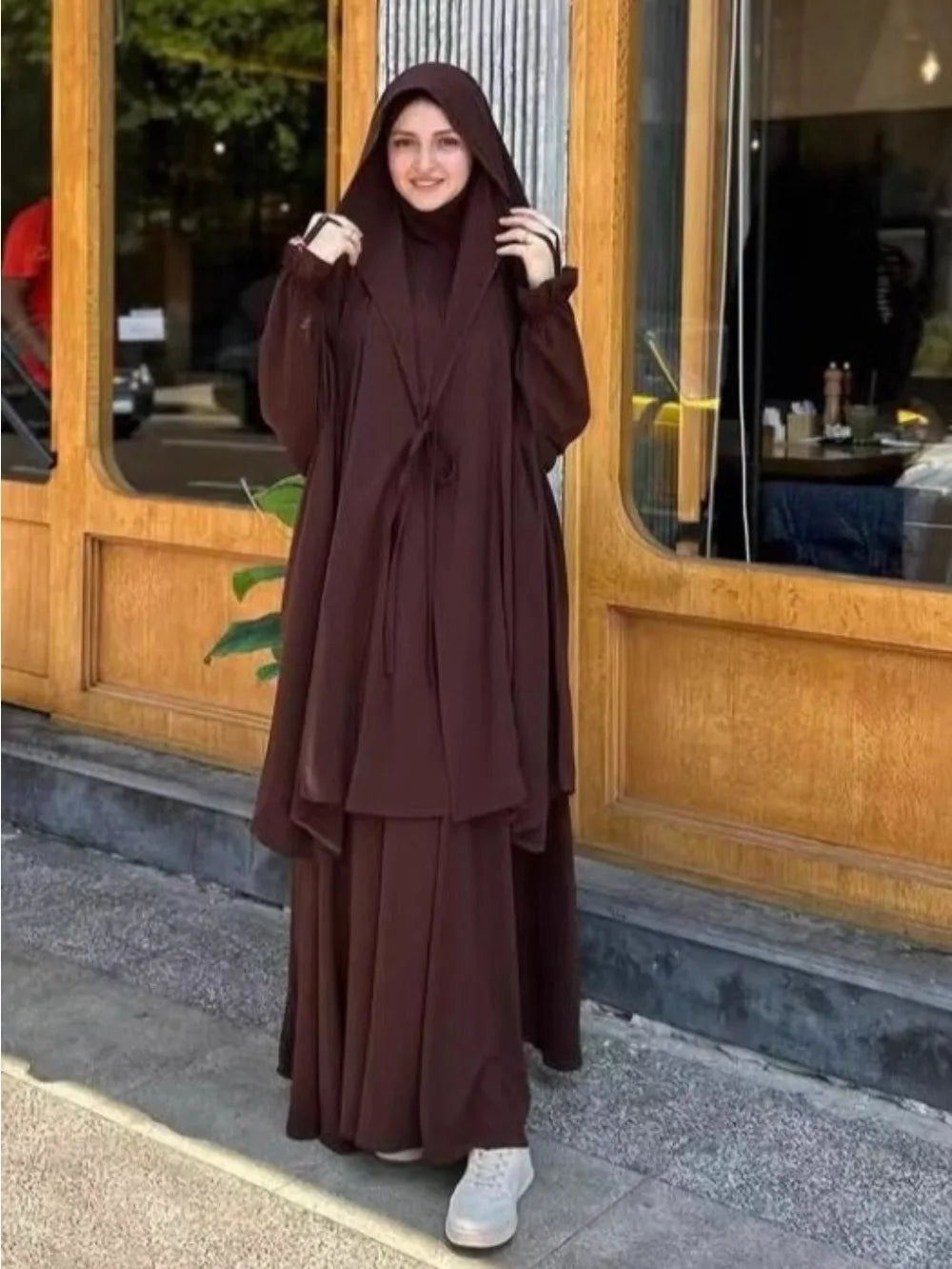 طقم خمار وتنورة نسائي للصلاة – عباية إسلامية محتشمة بغطاء كامل