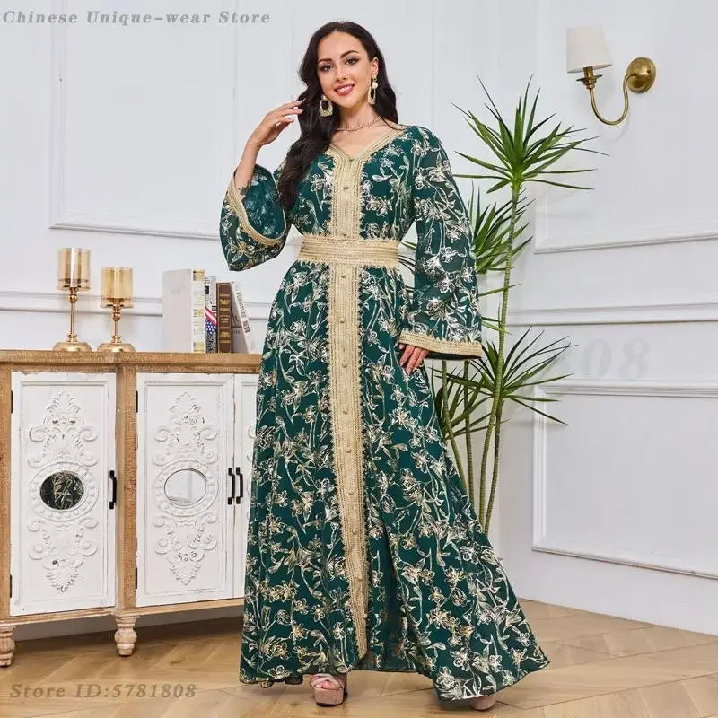 عباية نسائية فاخرة للمناسبات – فستان عربي طويل أنيق