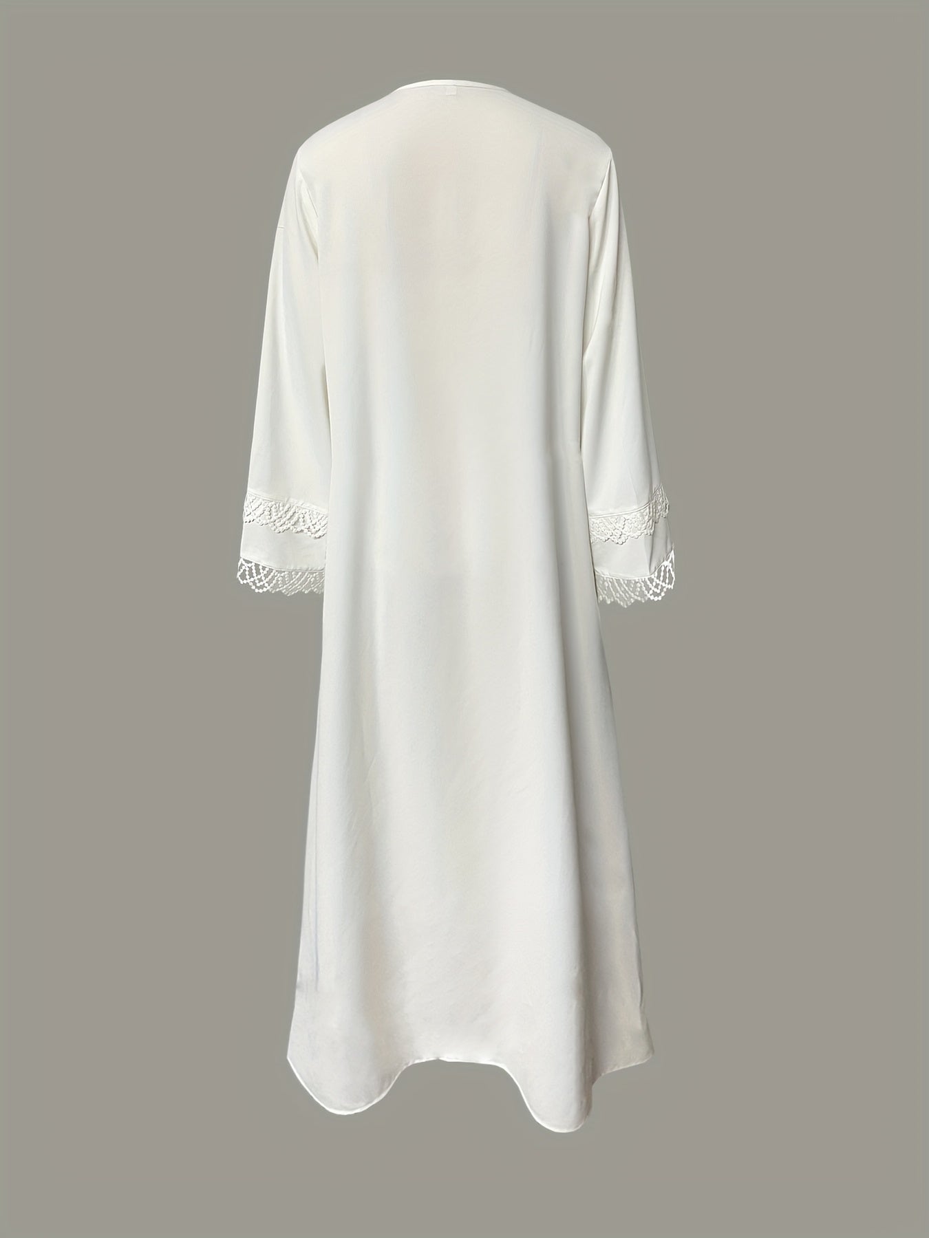 2026 Spring/Summer New Arrival Ladies' New Elegant Middle Eastern Muslim Cardigan White Robe Beach Vacation Dubai Saudi Traditional Clothing RamadanEid Al-FitrEid Al-Adha Exquisite Lace Party Dress Cardigan with Headscarf 1 Q